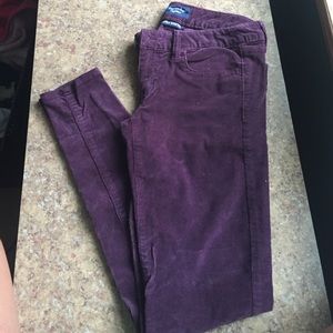 AE Corduroy Purple Skinny Jeans