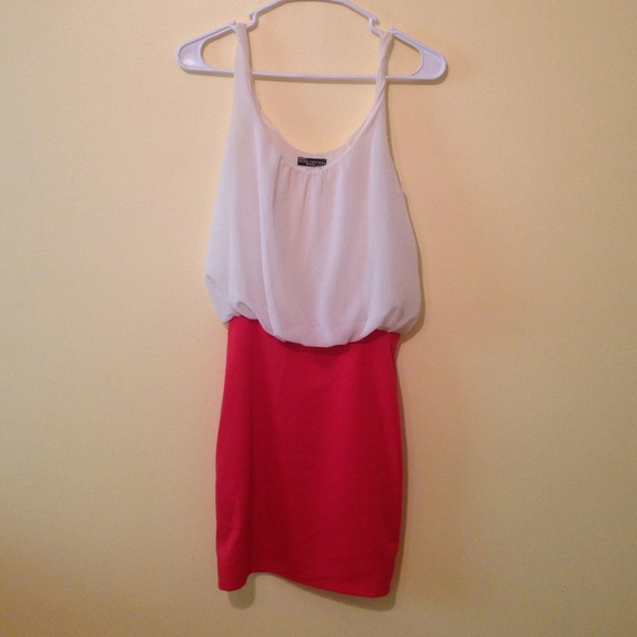 Body Con Red and White Dress