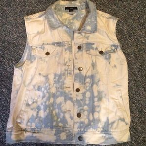 Acid Washed Denim Vest