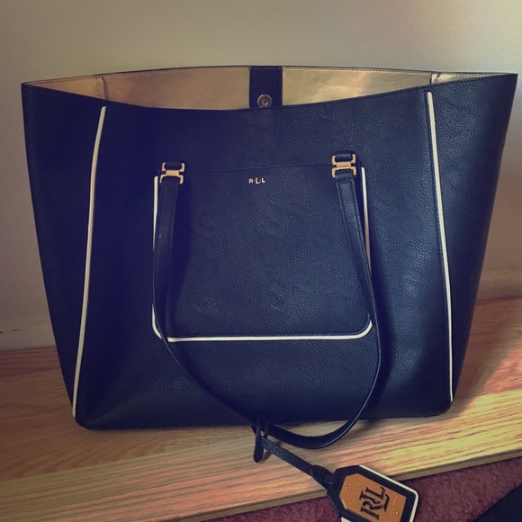 Beautiful Authentic Black Ralph Lauren Tote
