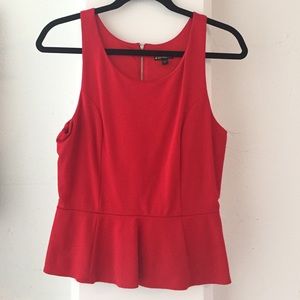 Express red peplum top