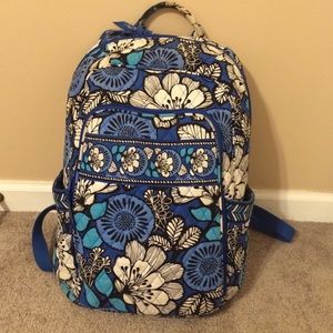 Brand New Vera Bradley Laptop Backpack- Blue Bayou