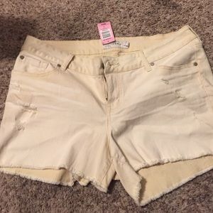Torrid yellow jean shorts