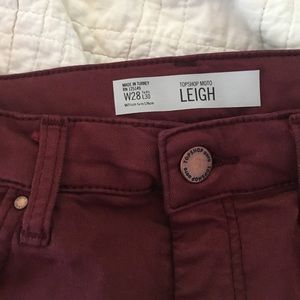 Burgundy topshop leigh pants