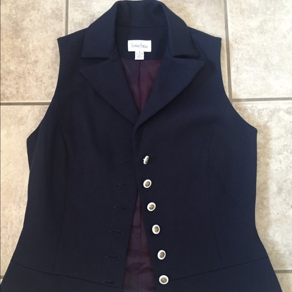 Vintage tailored navy blue vest, beautiful buttons