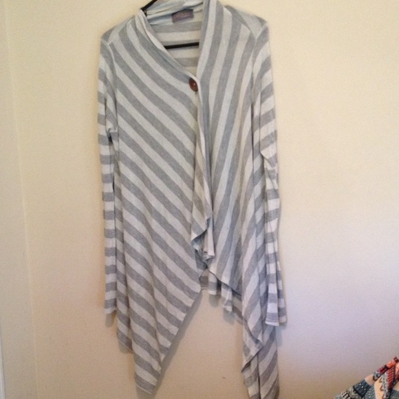 Striped Button Flowy Cardigan