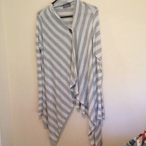 Striped Button Flowy Cardigan