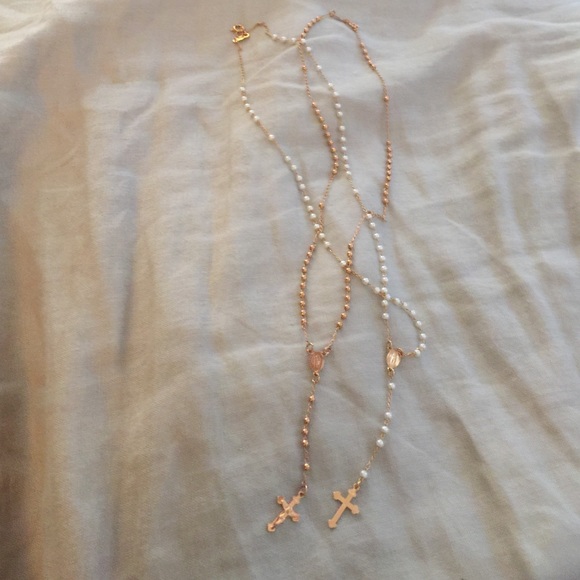 Jewelry - 2 new gold rosaries/ necklace