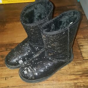 Black Sequin Boots