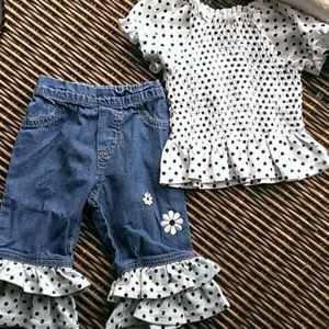 Adorable polka dot 2 piece outfit