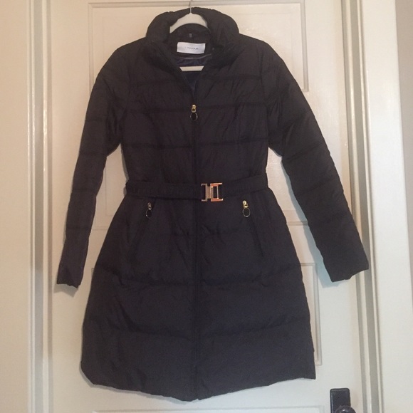 Long black, puffy coat.