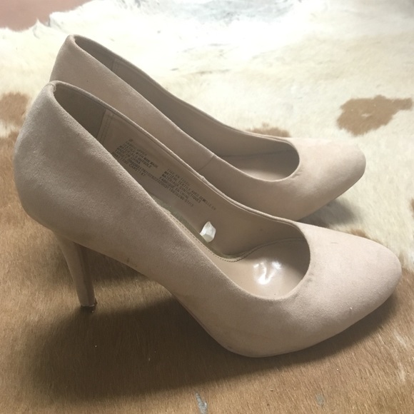 Beige Suede Pumps