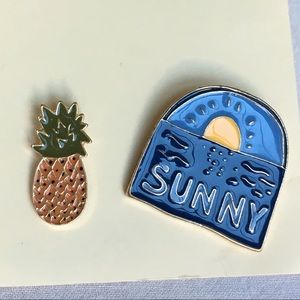 Pineapple and sunrise pin set