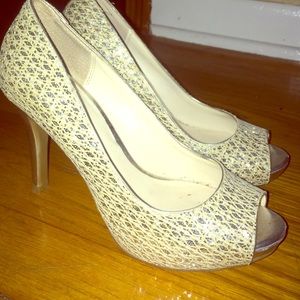 Champagne shimmer special occasion heels