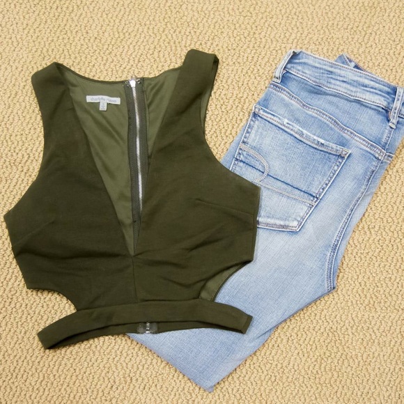 Charlotte Russe green crop top