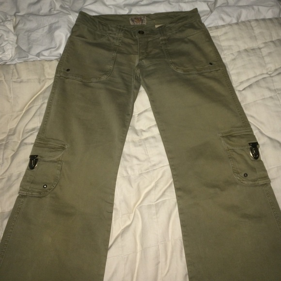 Olive green boot cut pants