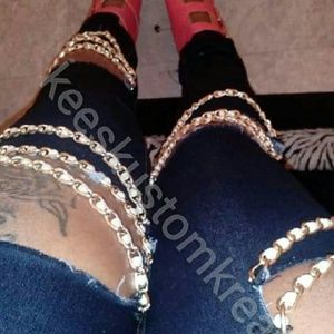 Pearl chain jeans