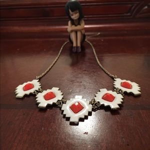 "Labyrinth" steps necklace w/orange diamond accent