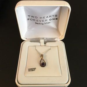 Sterling silver heart stone necklace