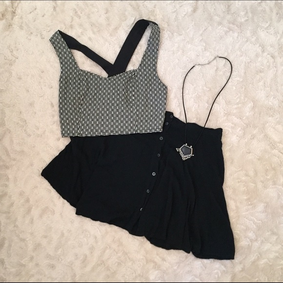 Black button Up skirt