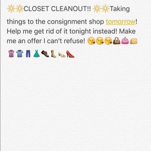 Closet going to consignment tomorrow!