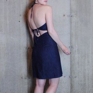 Ann Taylor denim halter dress