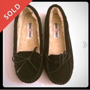SOLD!!! Minnetonka Black Moccasins