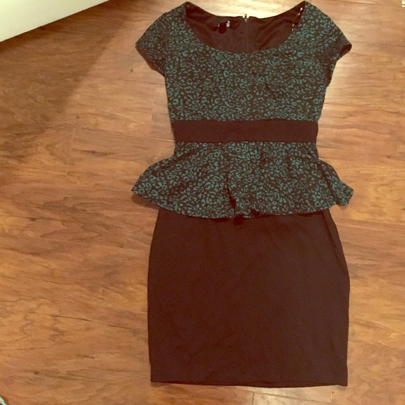 Professional green and black dress