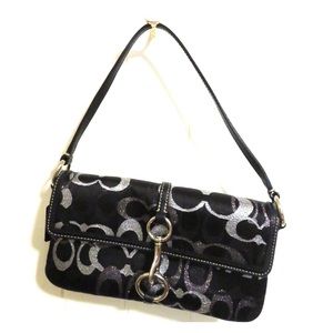 Small Black and Metallic Coach Purse