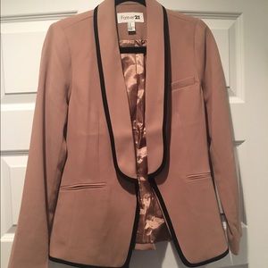 Tan blazer with black trim