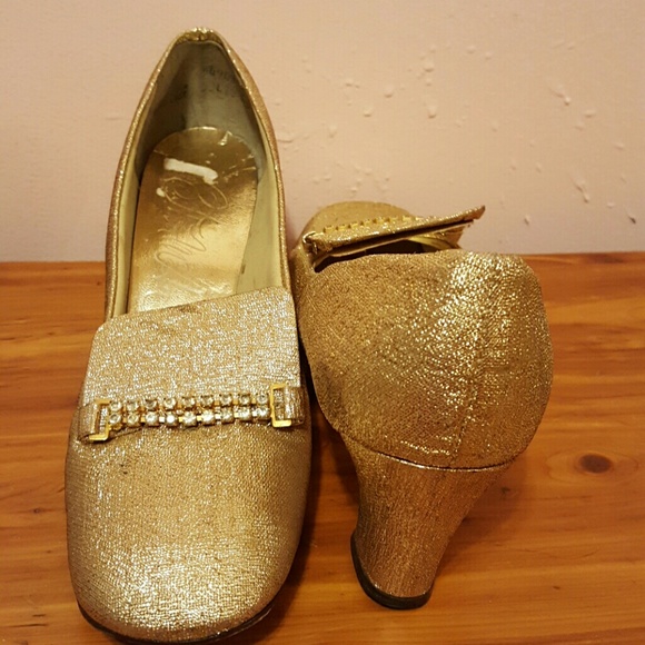 Vintage Gold Lurex Metallic Heels