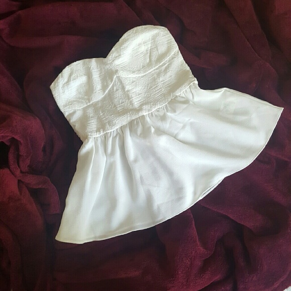 Flirty off white tube top