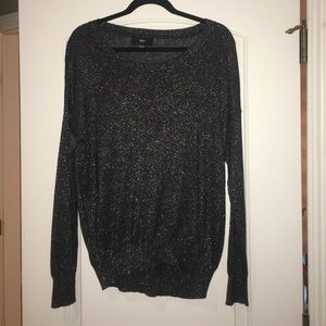 Charcoal Grey Sparkly Knit Dress Sweater