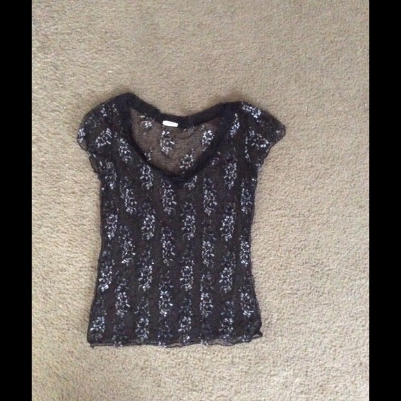 Black Lace Sheer Shirt