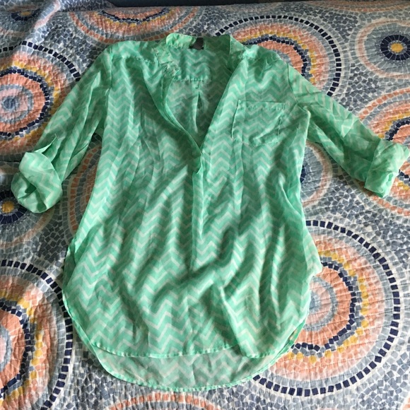 Chiffon half button up shirt