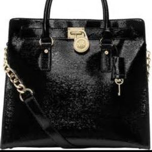 NWT Patent Black Leather MK Hamilton Tote