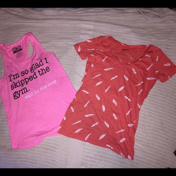 2 SHIRTS! workout and v neck