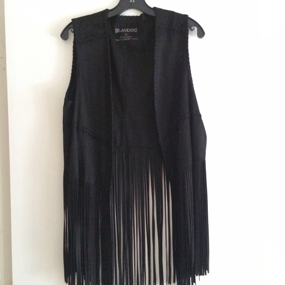 Blank nyc Black fringe vest