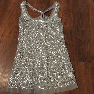 Sequined cross back cami