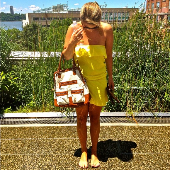 Strapless Yellow Dress