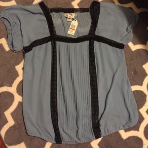 Studio M blouse with black lace.