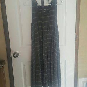 Striped Gray Maternity Dress