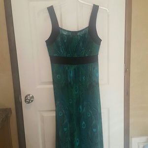 Peacock maxi dress