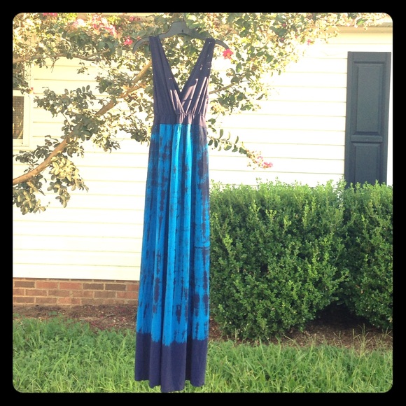 Navy + Bright Blue Liz Lange Maternity Maxi Dress