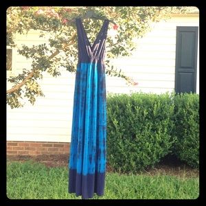 Navy + Bright Blue Liz Lange Maternity Maxi Dress