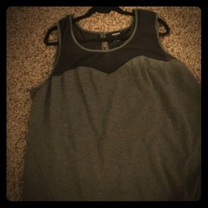 Classy dark grey and black mesh top.