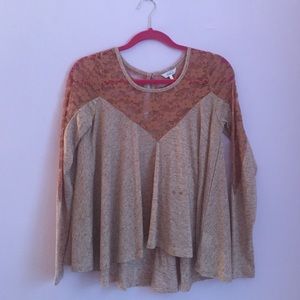 Kirra Pink Lace Long-sleeve Top