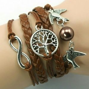 BNWT leather infinity tree bracelet