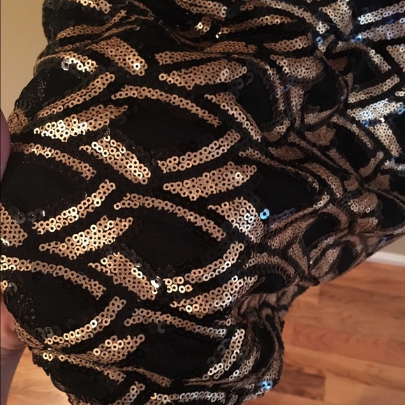 Black & Gold Sequin Dress - Picture 3 of 3