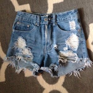 Denim cutoff shorts size 2
